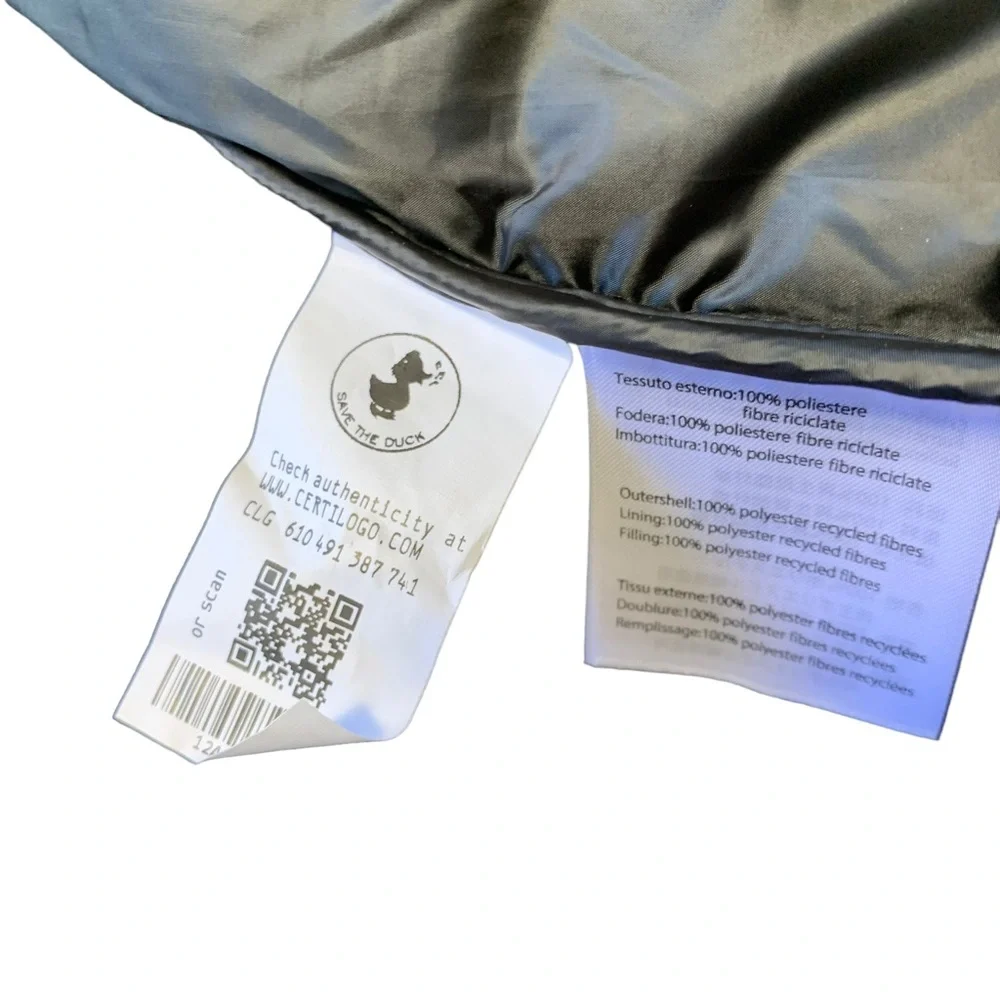 Save The Duck Derik Kids Unisex Recycled Teddy Jacket Black Hooded Size 12 NWT